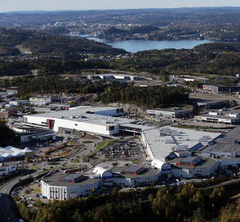 Oversiktsbilde av Sørlandssenteret og nærområdet