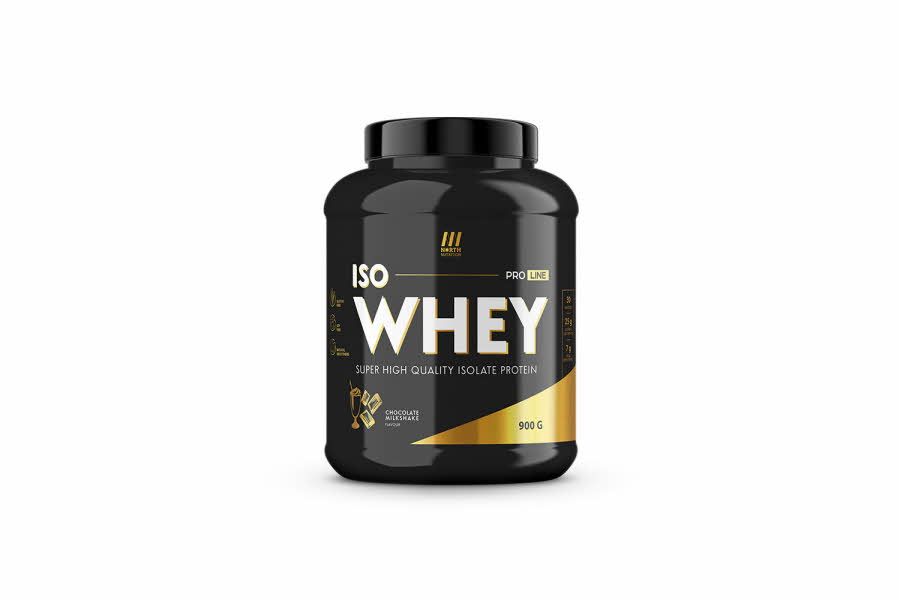 Svart boks med proteinpulver
