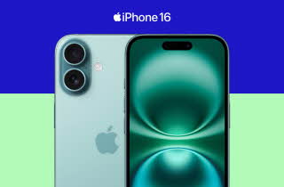 Forsiden og baksiden på en iPhone 16