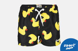 Et par badeshorts til barn med badeender på fra Blount and Pool