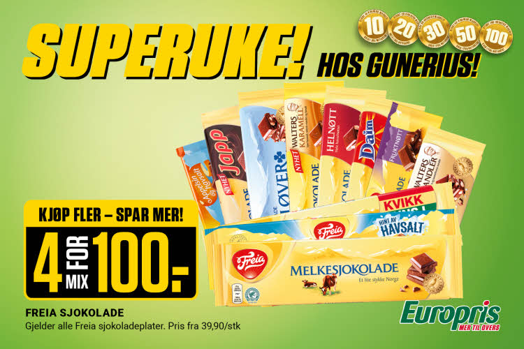 sjokolade freia plater