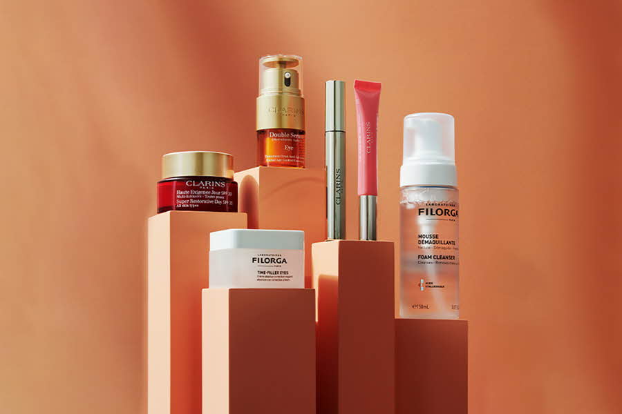 Produkter fra Clarins, Filorga & Shiseido