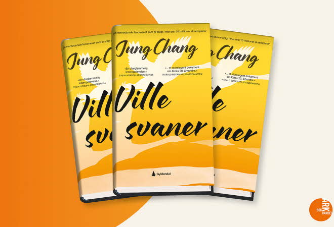 Tre eksemplarer av boken "Ville svaner" av Jung Chang