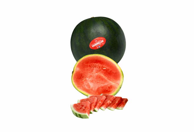 Oppkuttet, halv og hel vannmelon