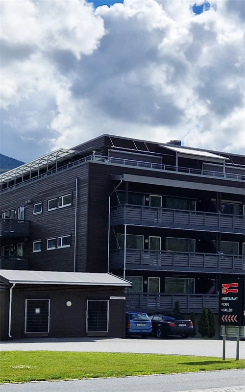 Bildet viser fasaden på boligprosjektet Heggedal Hage.