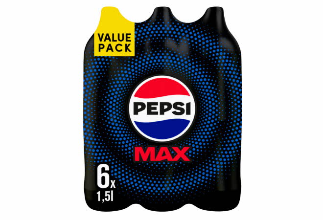 En 6-pakk med Pepsi Max flasker.