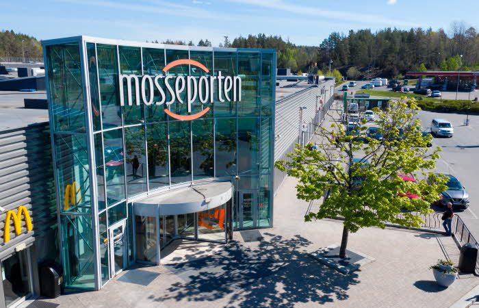 Fasadebilde av hovedinngangen til Mosseporten