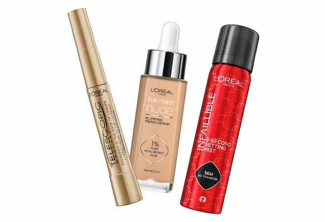 Tre forskjellige produkter fra L'Oréal Paris