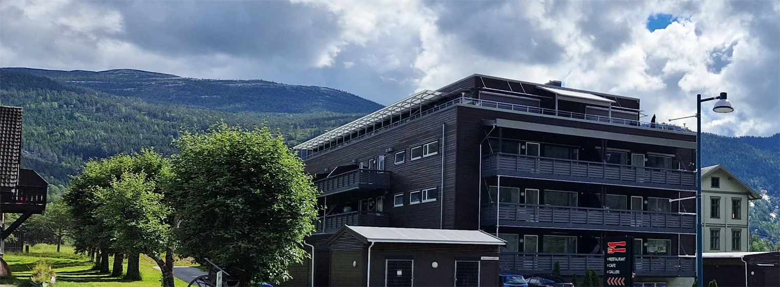 Bildet viser fasaden på boligprosjektet Heggedal Hage.