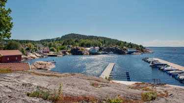 Bilde av skjærgården utenfor området med boligprosjektet Lervik i Strømstad, Sverige.