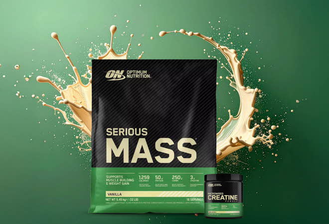bilde av serious mass og kreatin på boks