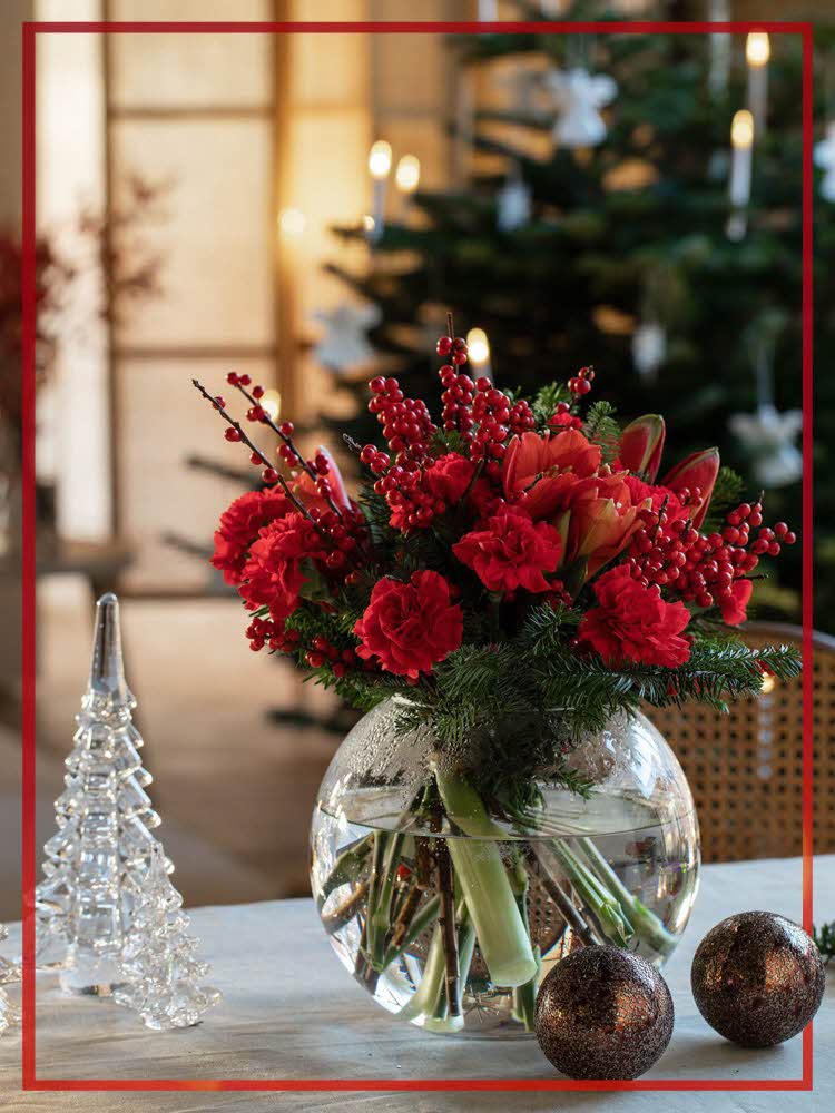 blomsterbukett i vase