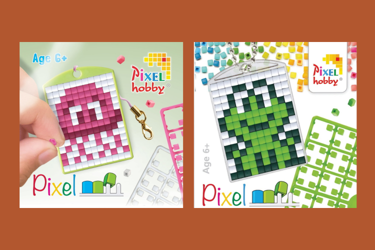 Nøkkelring med pixelmotiv