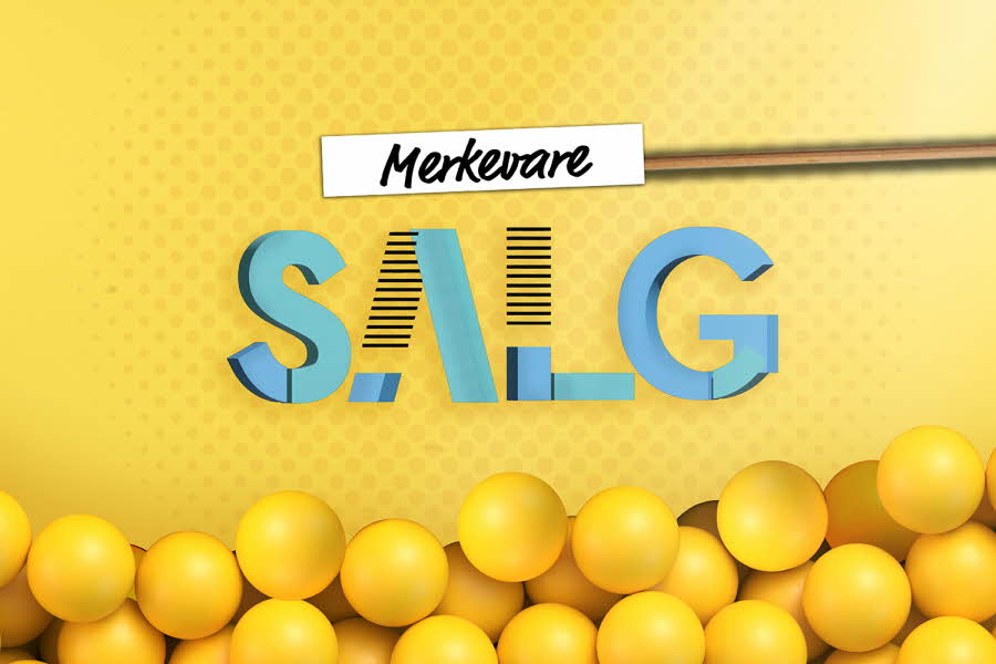 Merkevaresalg, gul bakgrunn