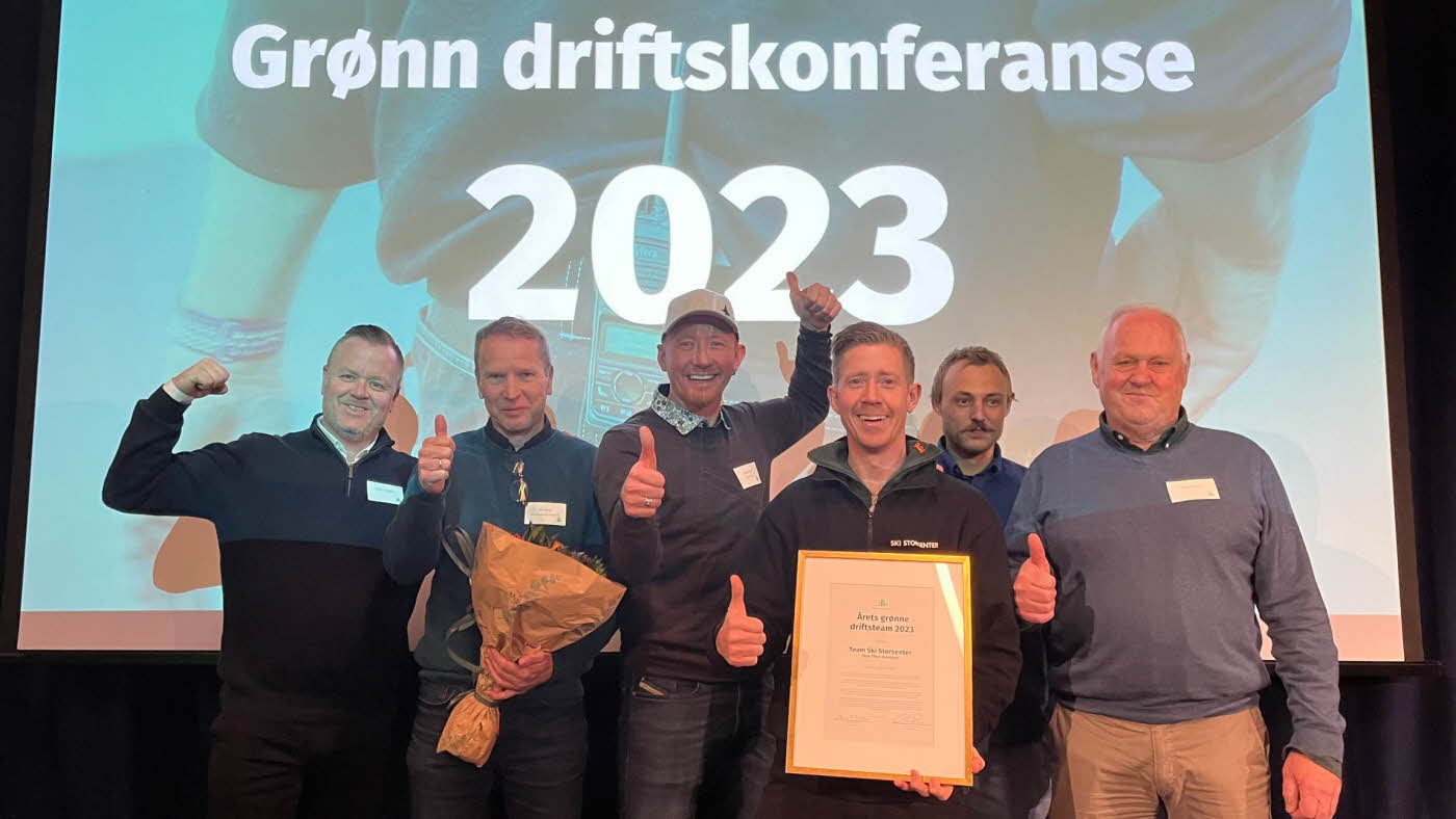 Driftsteamet på Ski Storsenter vant prisen "Årets grønne driftsteam"