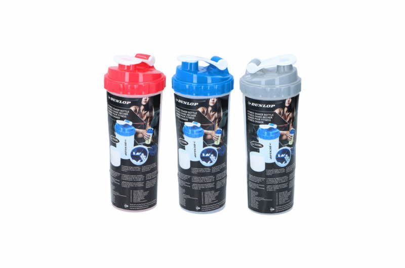Tre varianter av Shaker bottle