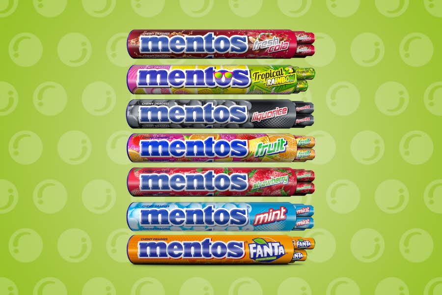 Mentos 8-pakk i ulike smaker