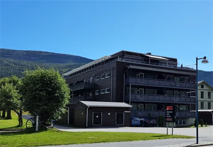 Fasadebilde av boligprosjektet Hallingtunet i Flå.