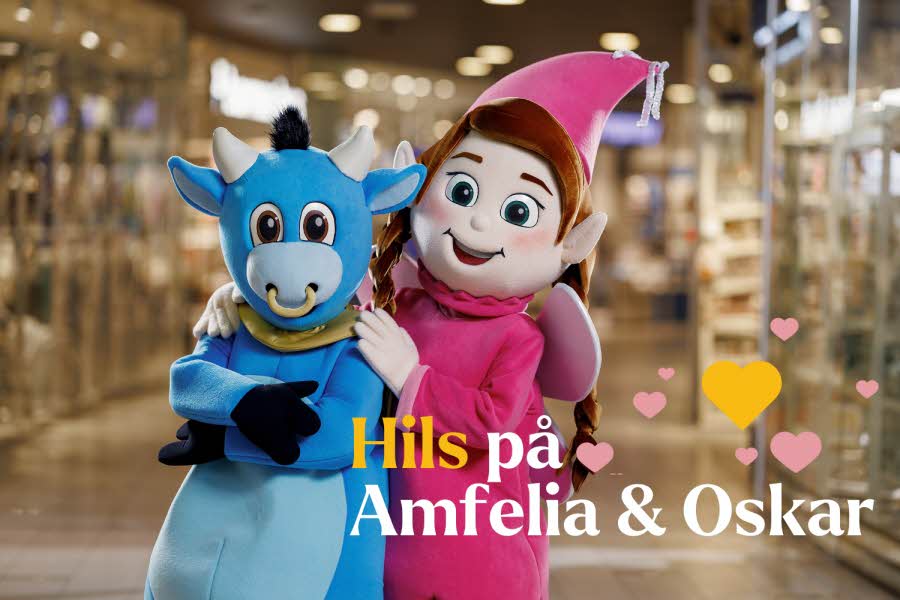 Amfelia og Oskar på senteret