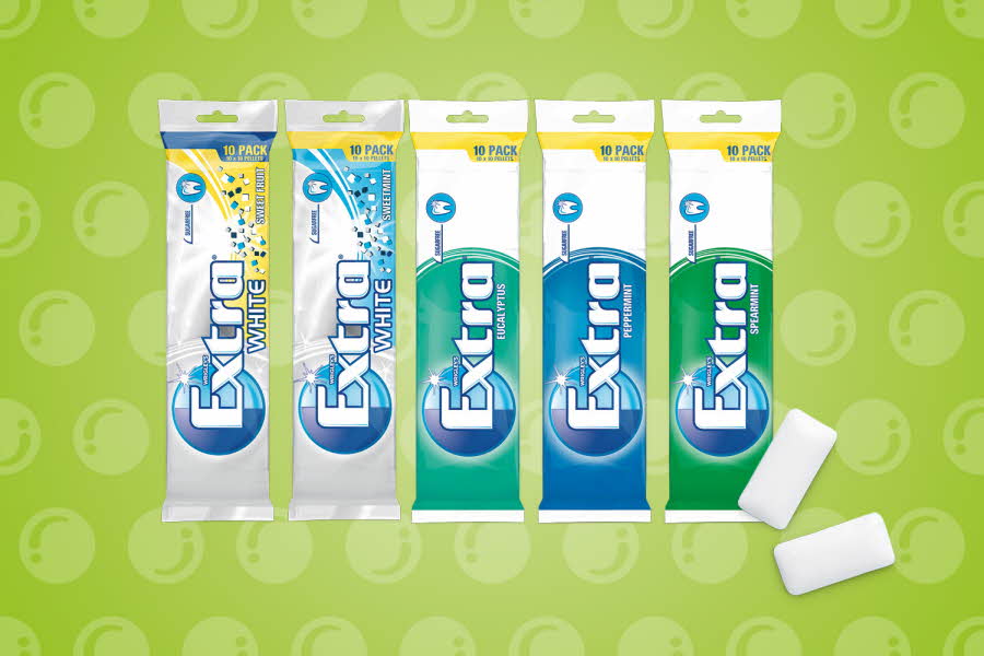 10-pakk Extra i ulike smaker