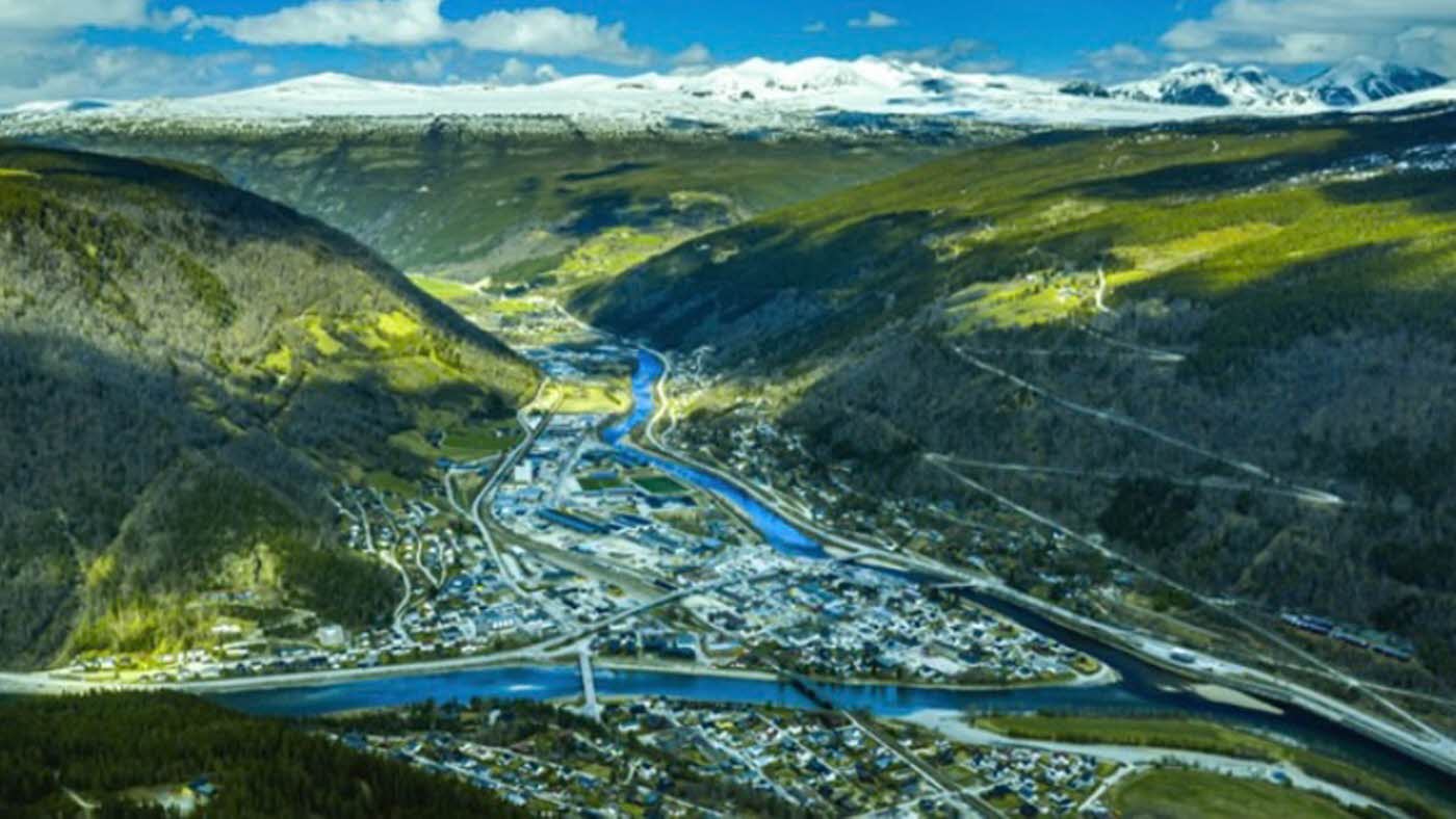 Otta byen ved Rondanen sett fra Pillarguri