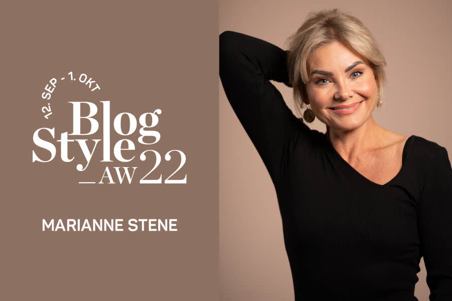 BlogStyle logo og bilde av Marianne Stene