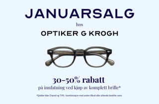 Januarsalg hos Optiker G Krogh 30 – 50% rabatt på innfatning, unntak gjelder.