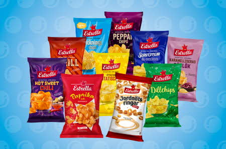 Et stort utvalg av Estrella chips