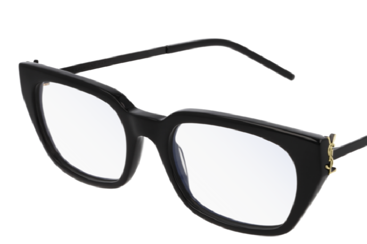 Sorte briller med tykk ramme, fra Saint Laurent, produktbilde.