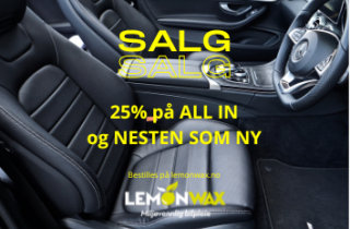 Salg 25% på all in og nesten som ny