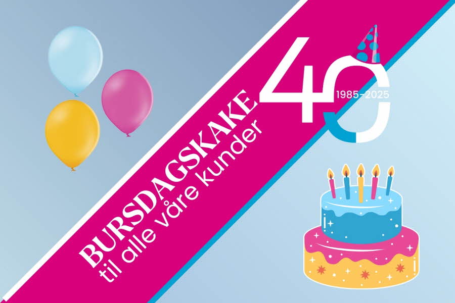 Bursdagskake og ballonger