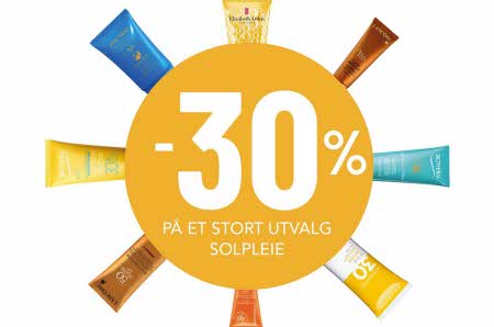En ring med solkremer rundt - 30% i midten