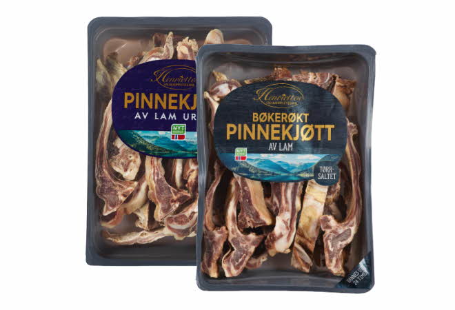 To pakker med Henriettes pinnekjøtt.