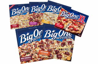 Ulike Big One frossenpizza-varianter.