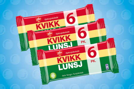 Tre pakker med 6-pakk Kvikk Lunsj 282 g