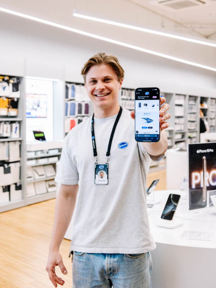 Person med iphone