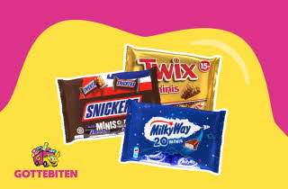 bilde av twix, MilkyWay og Snickers poser