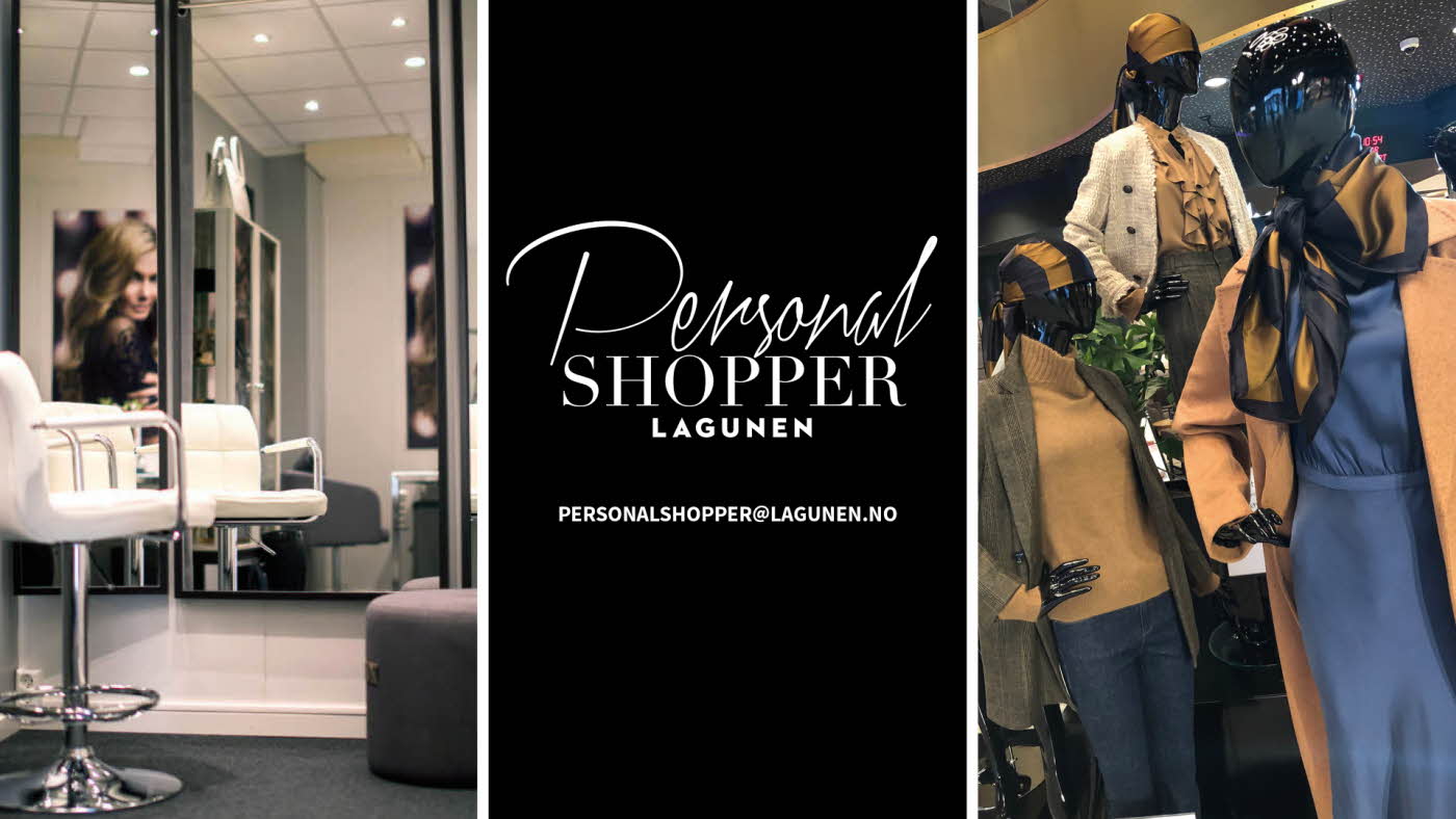 Personal shopper logo og rommet i Lagunen. Dukker med forskjellige antrekk.
