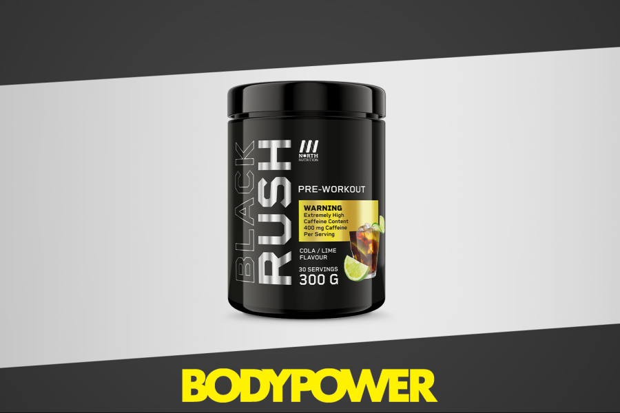 En boks med Black Rush pre-workout