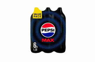 En 6-pakk med Pepsi Max flasker