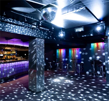 London Pub, bar og dansegulv med discokule