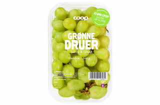 En pakke med grønne druer fra Coop