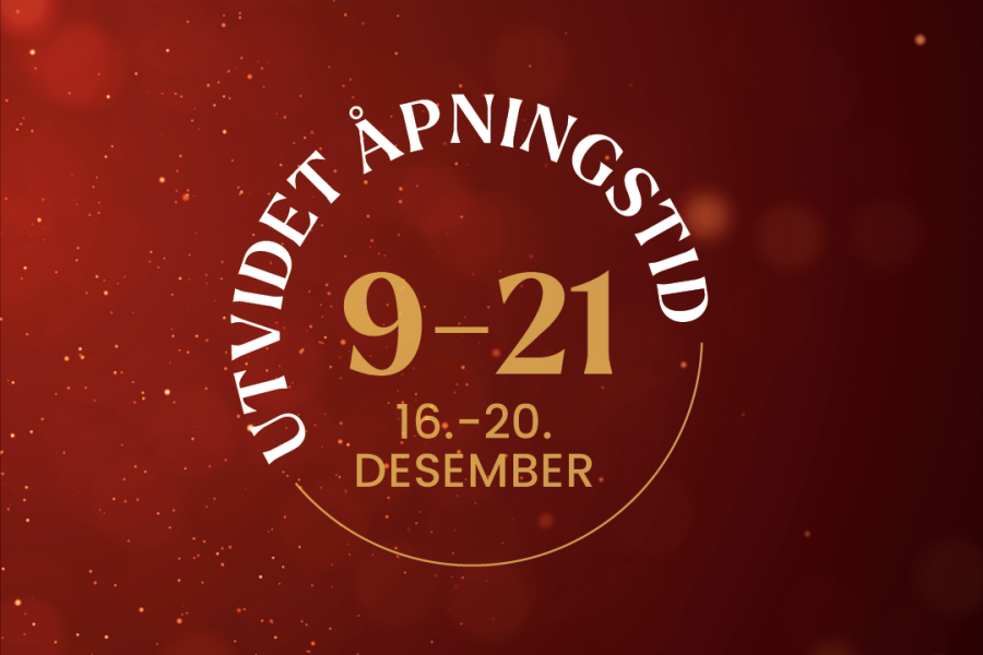 utvidet åpningstid 9-21 16.20. desember