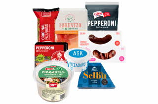 Bilde på diverse pizza produkter