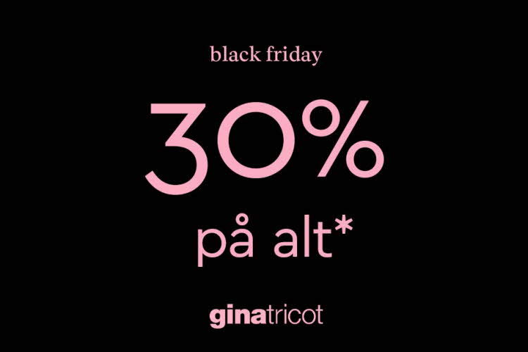 Reklameplakat med Black Friday tilbud 30%