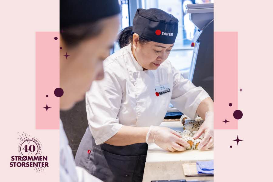 Bilde av Bambus sushi som lager sushi