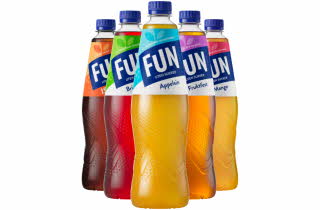 Bilde av diverse smaker av fun saft