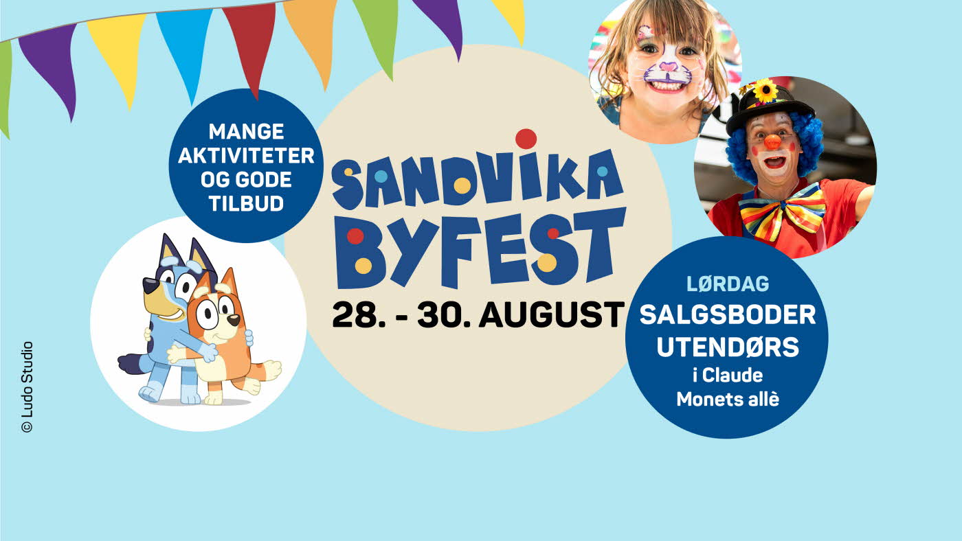 Sandvika Byfest lørdag 30 august - tilbud og aktiviteter