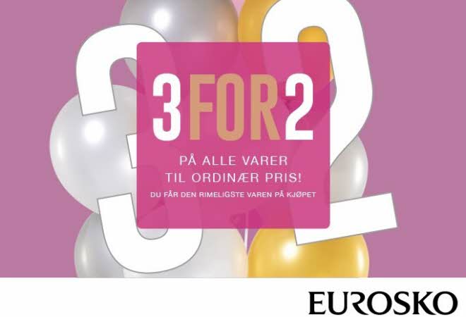 3for2 på alle varer til ordniær pris,du får den rimeligste med på kjøpet. Gjelder ikke UGG Moonboot