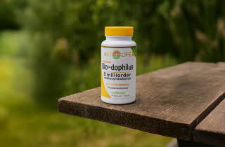 Boks med Bio-Life Bio-dophilus probiotika.